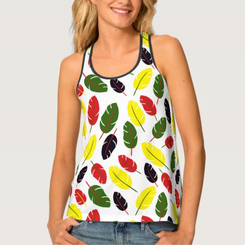 Colored Autumn Leaf pattern  Tank Top