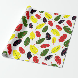 Colored Autumn Leaf pattern Wrapping Paper 
