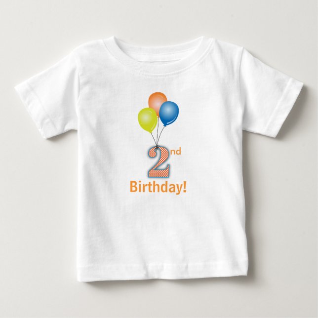 Colored Balloons 2nd Birthday Baby T-Shirt (Front)