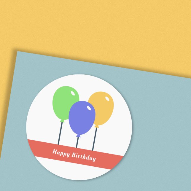 Colored Balloons Birthday Stickers (Colored Balloons Birthday Stickers)