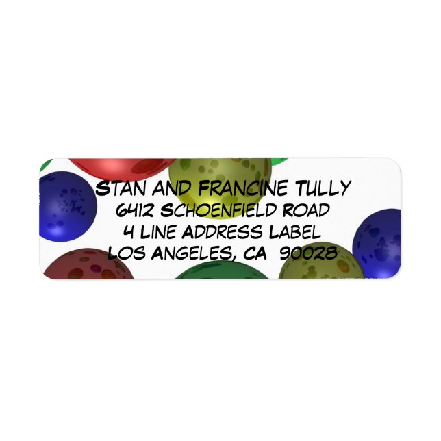 Colored Balls Abstract 3D Label (Front)