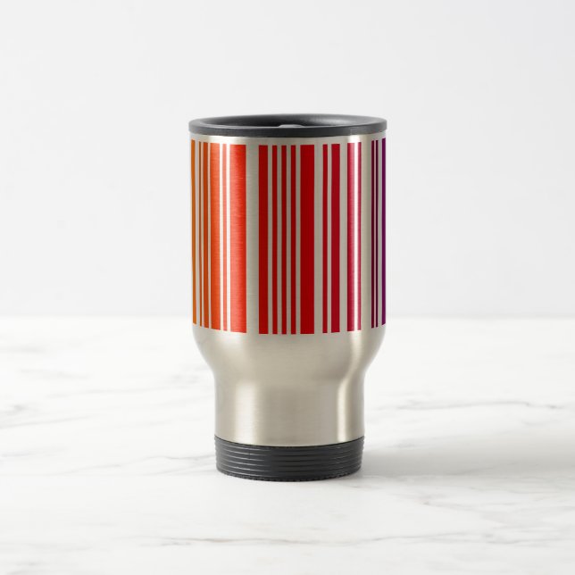 Colored Barcode Aluminum Travel Mug (Center)