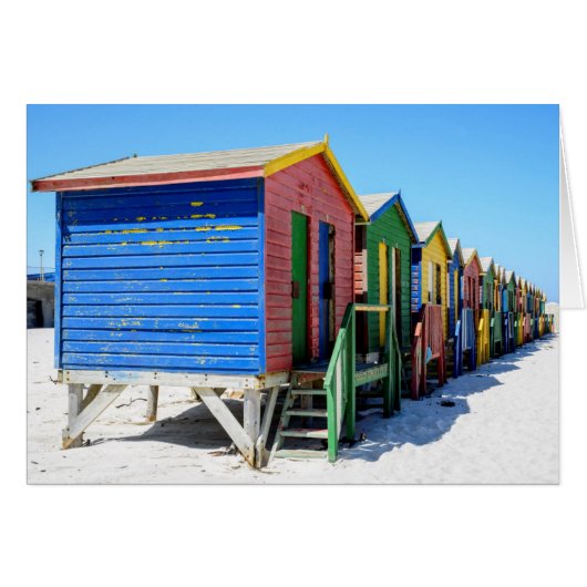 Colored Beach Huts Cards (Front Horizontal)