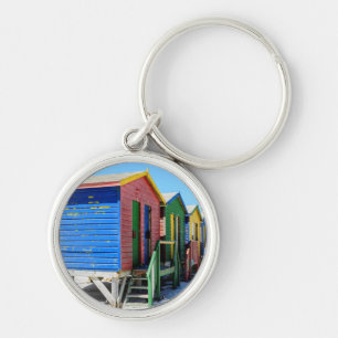 Colored Beach Huts Keychain