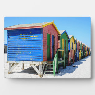 Colored Beach Huts Plaque