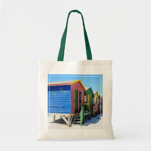 Colored Beach Huts Tote Bag