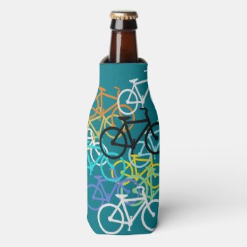Colored Bicycles Bottle Cooler by Impactzone at Zazzle