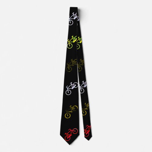 Colored bicycles neck tie