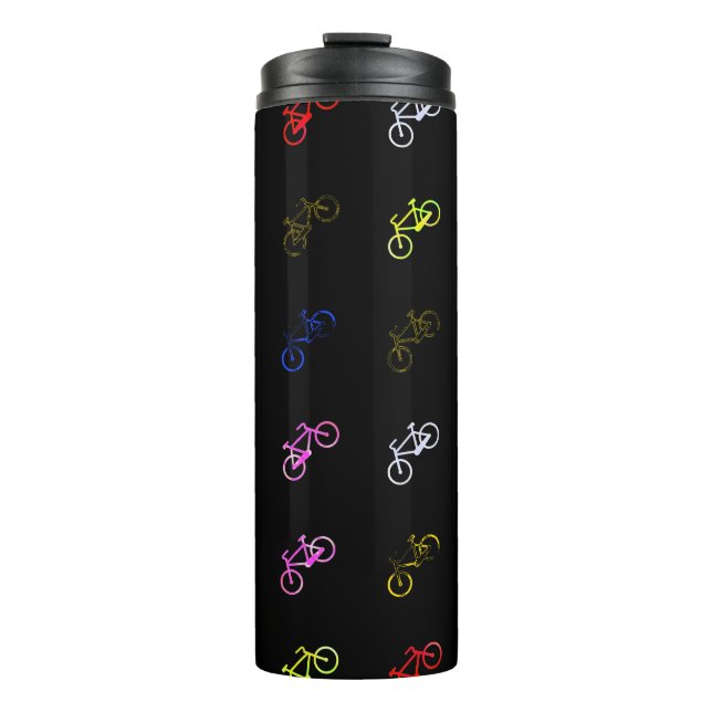 Colored bicycles thermal tumbler (Front)
