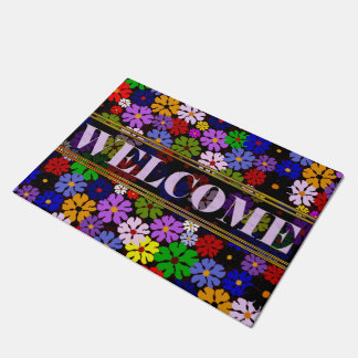 Colored Blossoms Decorative Door Mat