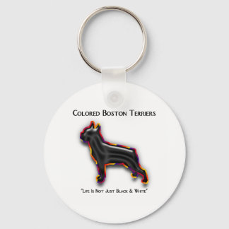 Colored Boston Terrier Keychain