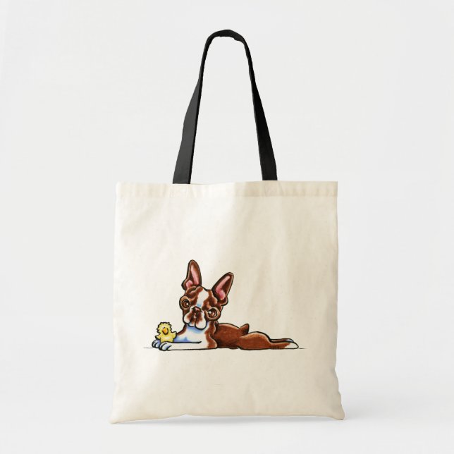 Colored Boston Terrier Tote Bag (Front)