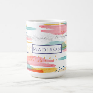 Colored Brush Strokes Watercolor Coffee Mug