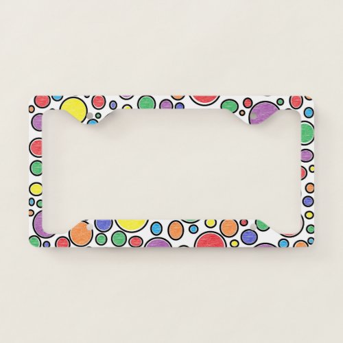 Colored Bubbles License Plate Frame