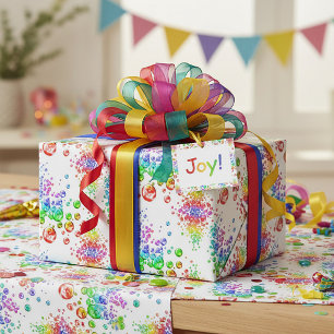 colored bubbles wrapping paper