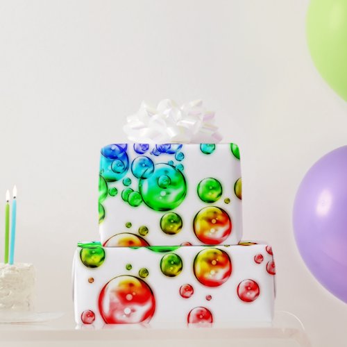 colored bubbles wrapping paper