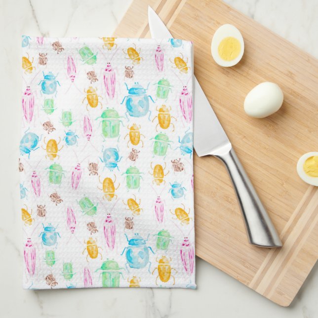 Colored Bug Tea Towel (Quarter Fold)