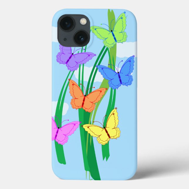 Colored Butterflies and Sky Case-Mate iPhone Case (Back)