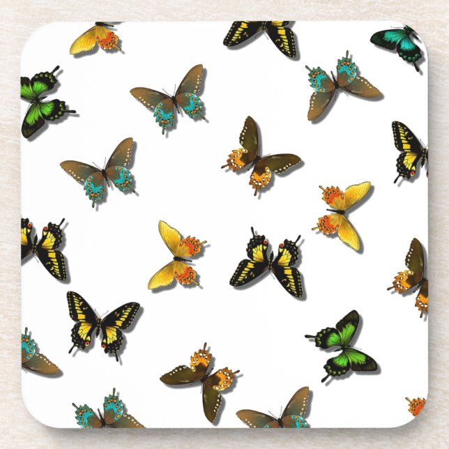 Colored Butterflies Art Coaster (Front)