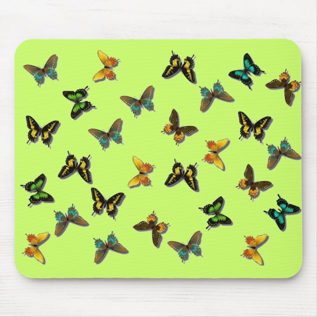 Colored Butterflies Art Mouse Pad (Front)