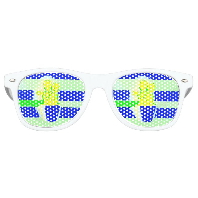 Colored cactus retro sunglasses (Front)