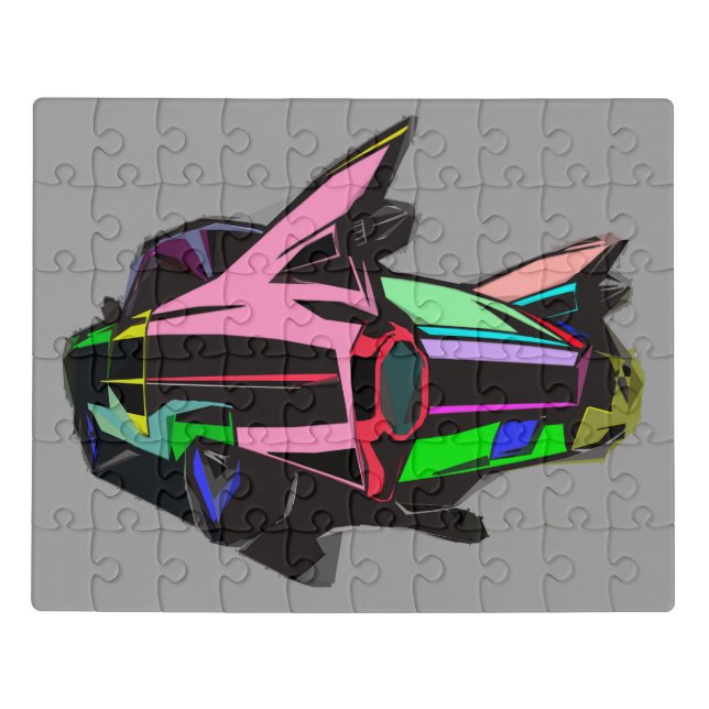 Colored cadillac jigsaw puzzle (Puzzle Horizontal)