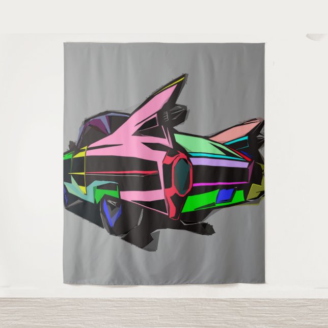 Colored cadillac tapestry (Front)