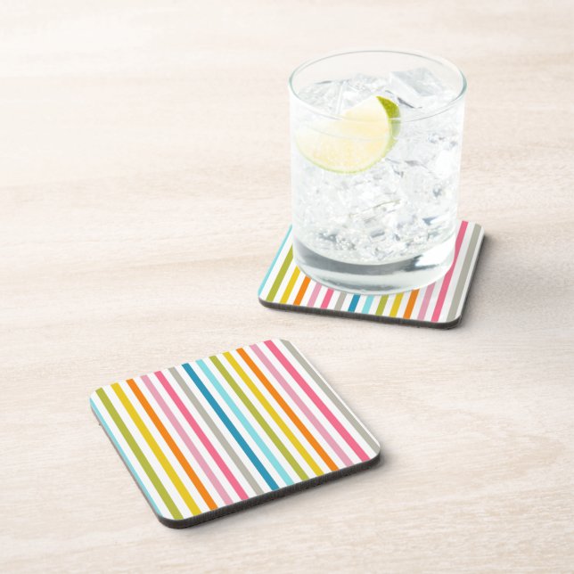 Colored Candy Stripes Coaster (Right Side)