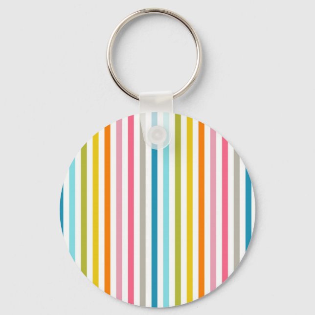 Colored Candy Stripes Keychain (Front)