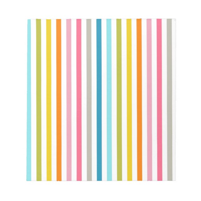 Colored Candy Stripes Notepad (Front)