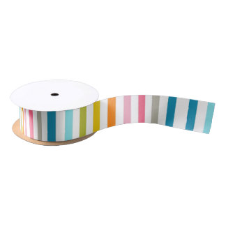 Colored Candy Stripes Satin Ribbon