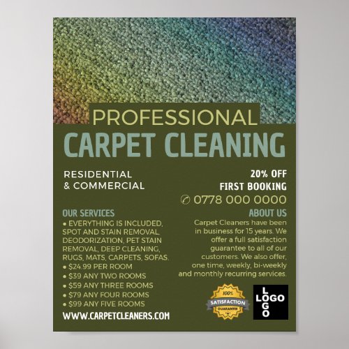 Colored Carpet Carpet Cleaner Cleaning Service Poster