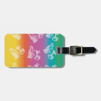 colored cats luggage tag