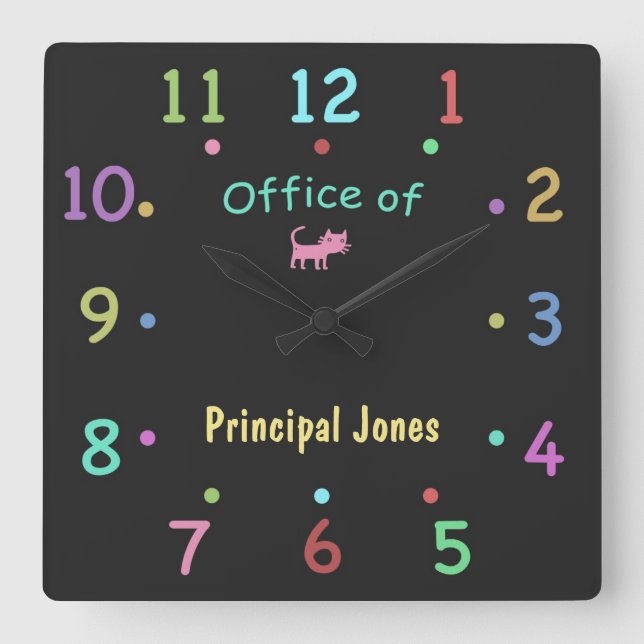 Colored Chalk Custom Office Clock (Front)