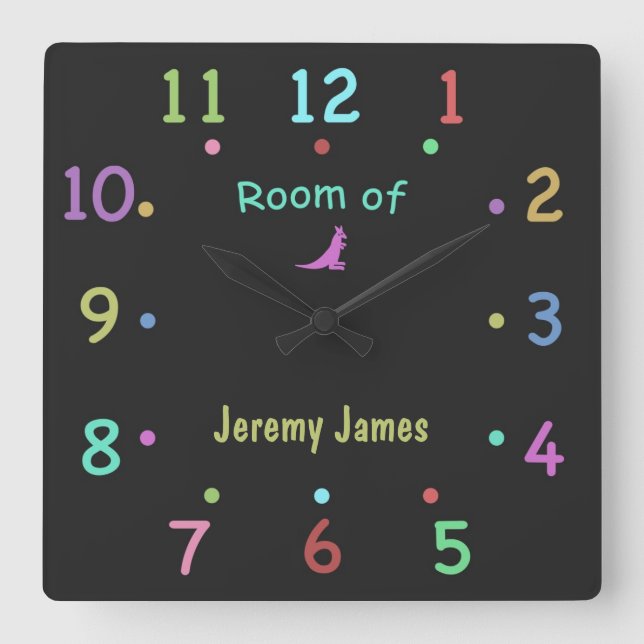 Colored Chalk Custom Room Clock (Front)