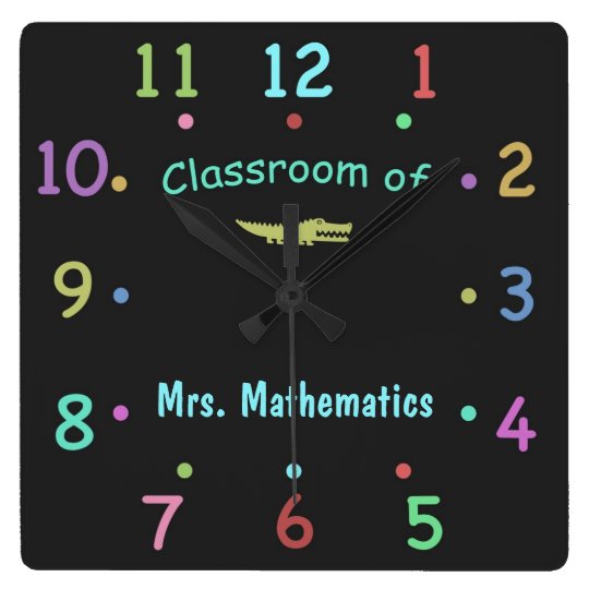 Colored Chalk Custom Teacher Clock