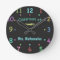 Colored Chalk Custom Teacher Clock