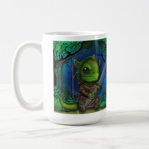 Colored Chameleon in Forrest coloring book page Coffee Mug