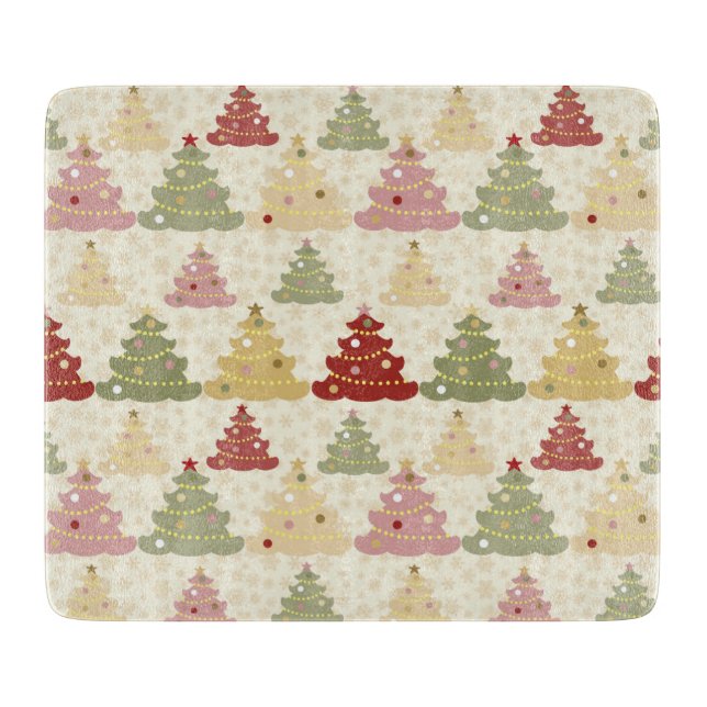 Colored Christmas tree Cutting Board (Front)