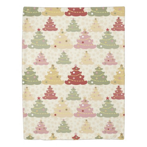 Colored Christmas tree Duvet Cover