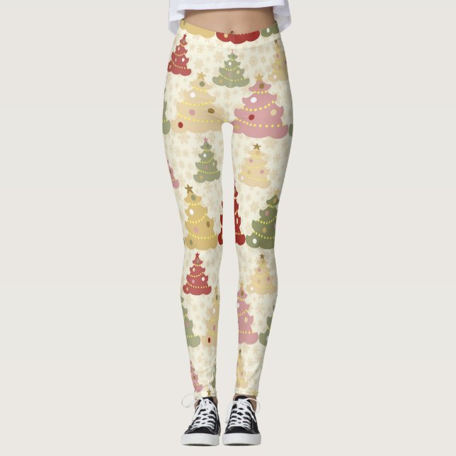 Colored Christmas tree Leggings (Front)