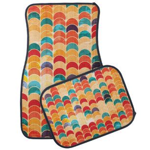 Colored Circle: Grunge Seamless Pattern. Car Floor Mat