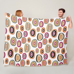 colored circles, geometric abstract art fleece blanket