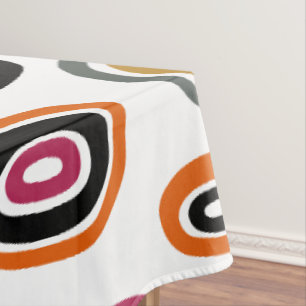 colored circles, geometric abstract art tablecloth