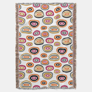 colored circles, geometric abstract art throw blanket