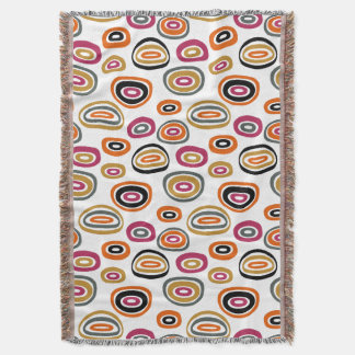 colored circles, geometric abstract art throw blanket