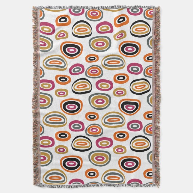  colored circles, geometric abstract art  throw blanket (Front Vertical)
