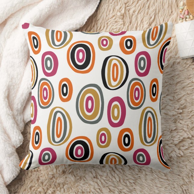  colored circles, geometric abstract art  throw pillow (Blanket)