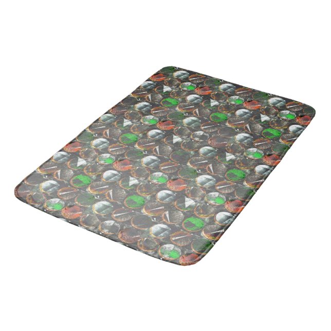 Colored circles of dark texture bath mat (Angled)