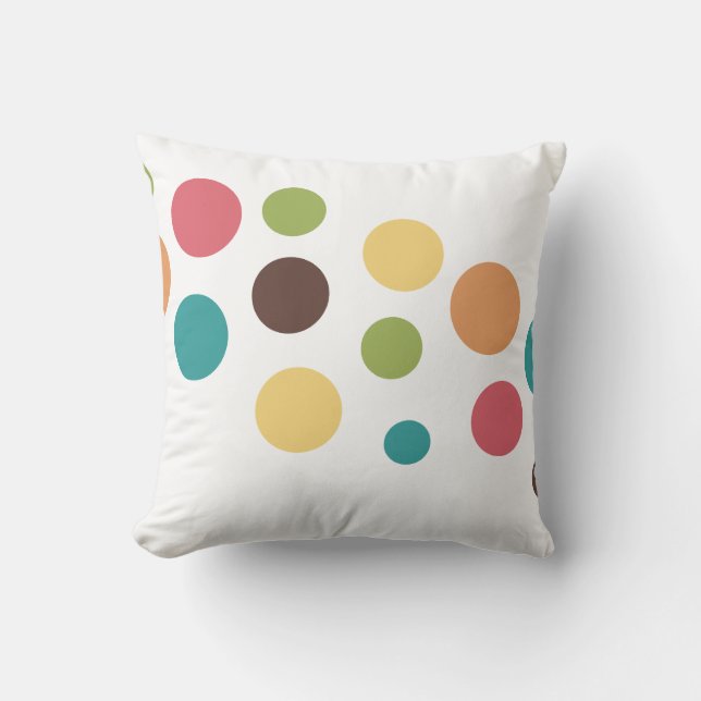 Colored Circles Throw Pillow (Front)
